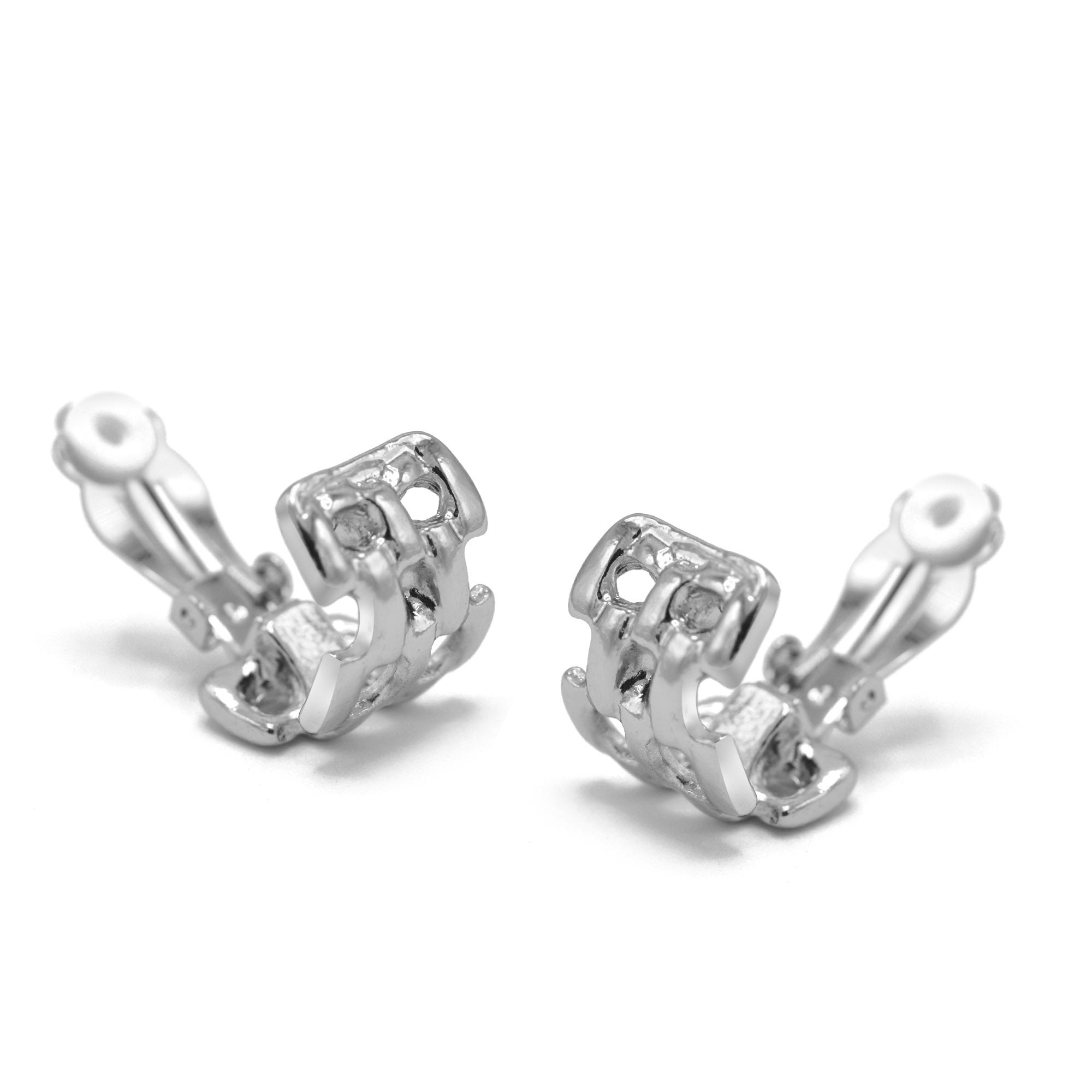 Silver and gold  Polished Wide Panther Earrings# ER15040318-R03 - ASSORTED (JH7)