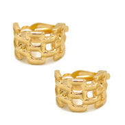 Gold Polished Wide Panther Earrings #ER15040318-R01 (SC8/EB6)