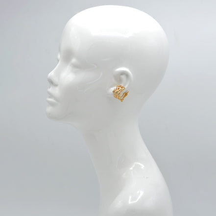 Gold Polished Wide Panther Earrings #ER15040318-R01 (SC8/EB6)