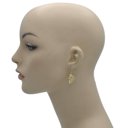 MATTE FINISHED GOLD DROP EARRINGS #SE42012GLD (HE5)