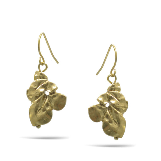 MATTE FINISHED GOLD DROP EARRINGS #SE42012GLD (HE5)