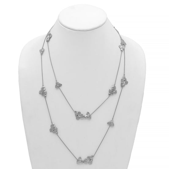 MATTE FINISHED RHODIUM LONG NECKLACE #SC42013RHO (MD17)