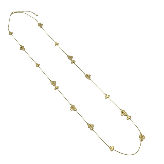 MATTE FINISHED GOLD LONG NECKLACE #SC42013GLD (HE6)