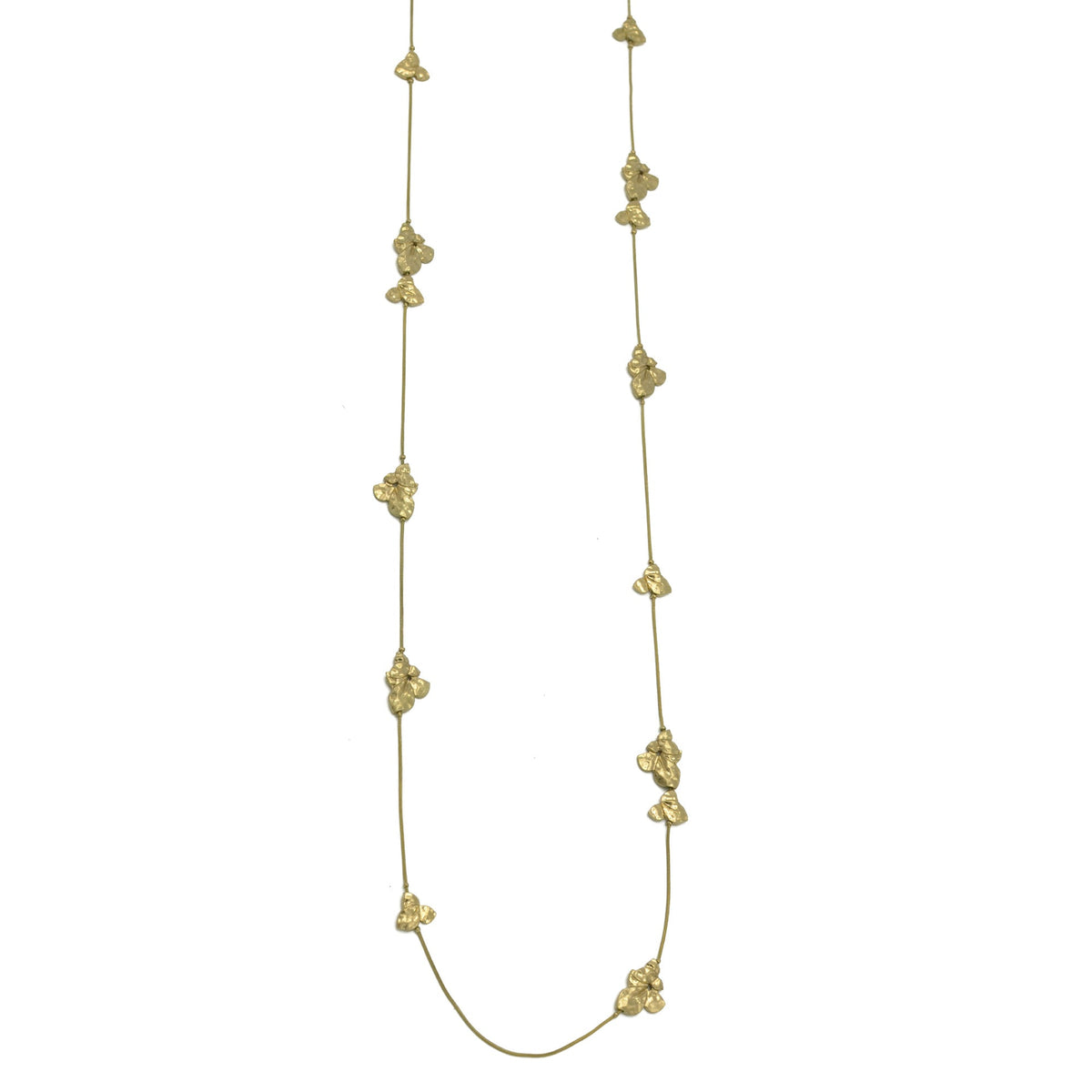 MATTE FINISHED GOLD LONG NECKLACE #SC42013GLD (HE6)