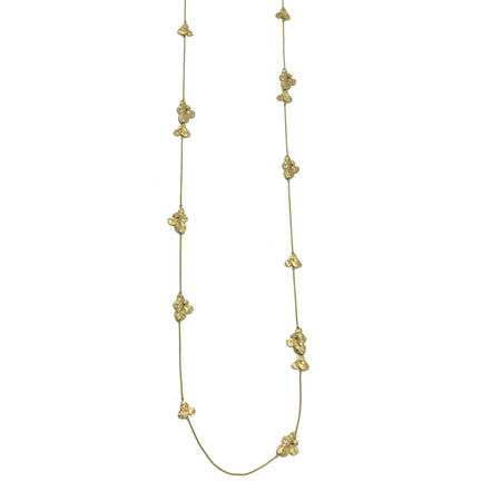 MATTE FINISHED GOLD LONG NECKLACE #SC42013GLD (HE6)