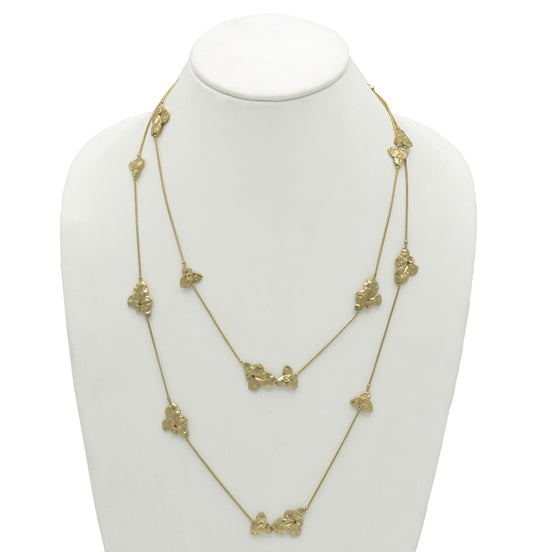 MATTE FINISHED GOLD LONG NECKLACE #SC42013GLD (HE6)