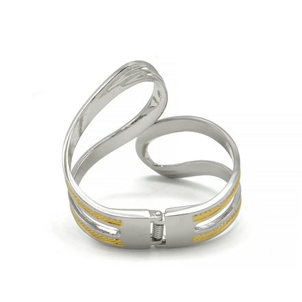 SILVER AND GOLD HINGED  BRACELETS #Z31X (DB6/AI18/AJ10,Q2)