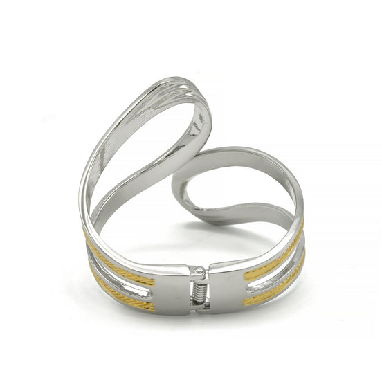 SILVER AND GOLD HINGED  BRACELETS #Z31X (DB6/AI18/AJ10,Q2)