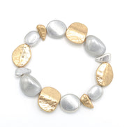 TWO TONE METAL STRETCH  BRACELET #SB22071GS