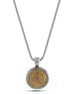 TWO TONE 1.8"INCHES PENDANT NECKLACE #42305EH  (FD10)