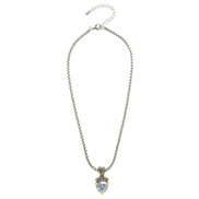 TWO TONE CLEAR CRYSTAL PENDANT NECKLACE #4112EH-CL(FE15)