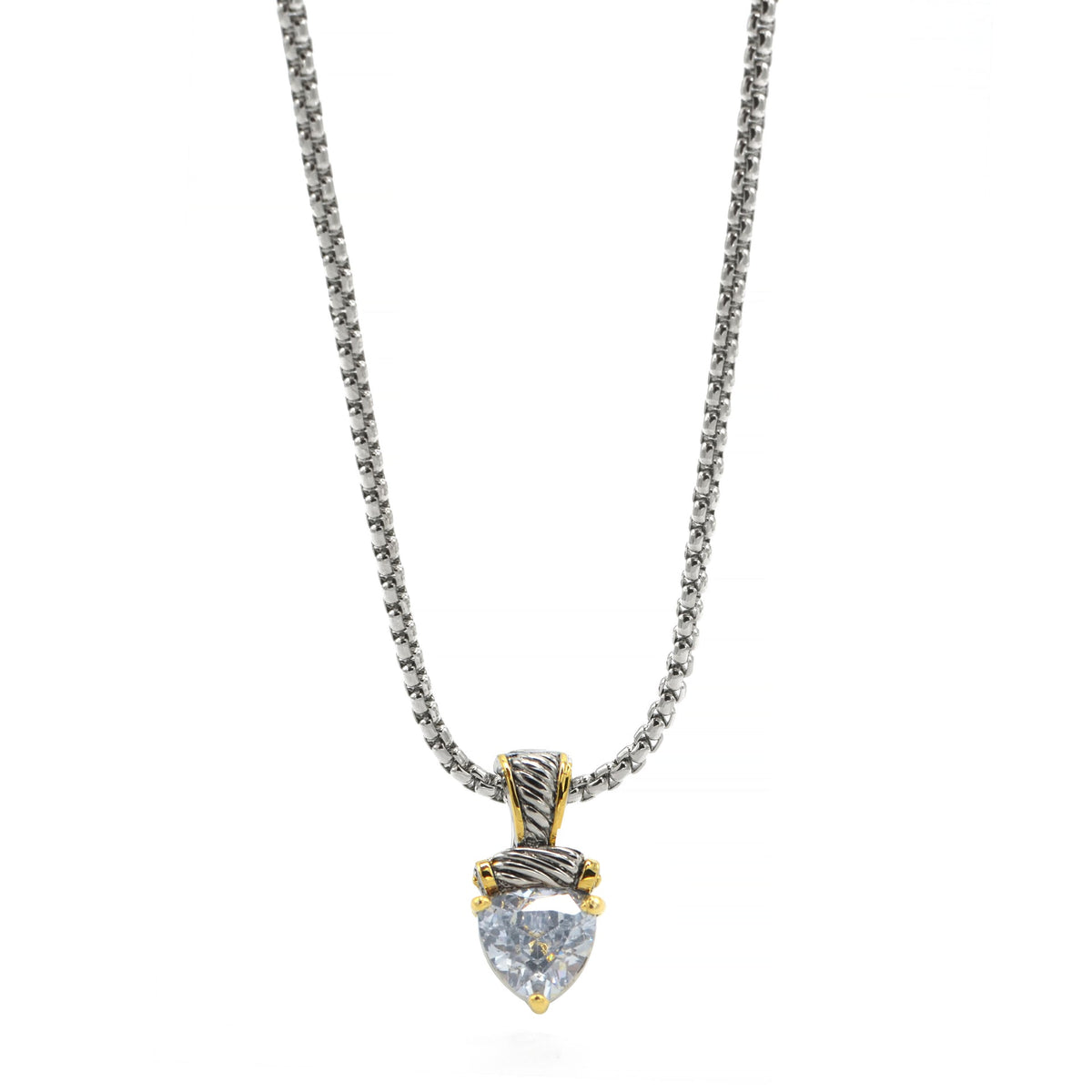 Clear quartz Heart Pendant Necklace – 18