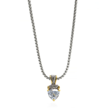 Clear quartz Heart Pendant Necklace – 18" + 3" Extender#4112EH-CL(FE15)