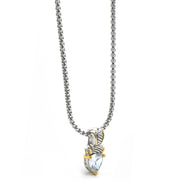 TWO TONE CLEAR CRYSTAL PENDANT NECKLACE #4112EH-CL(FE15)