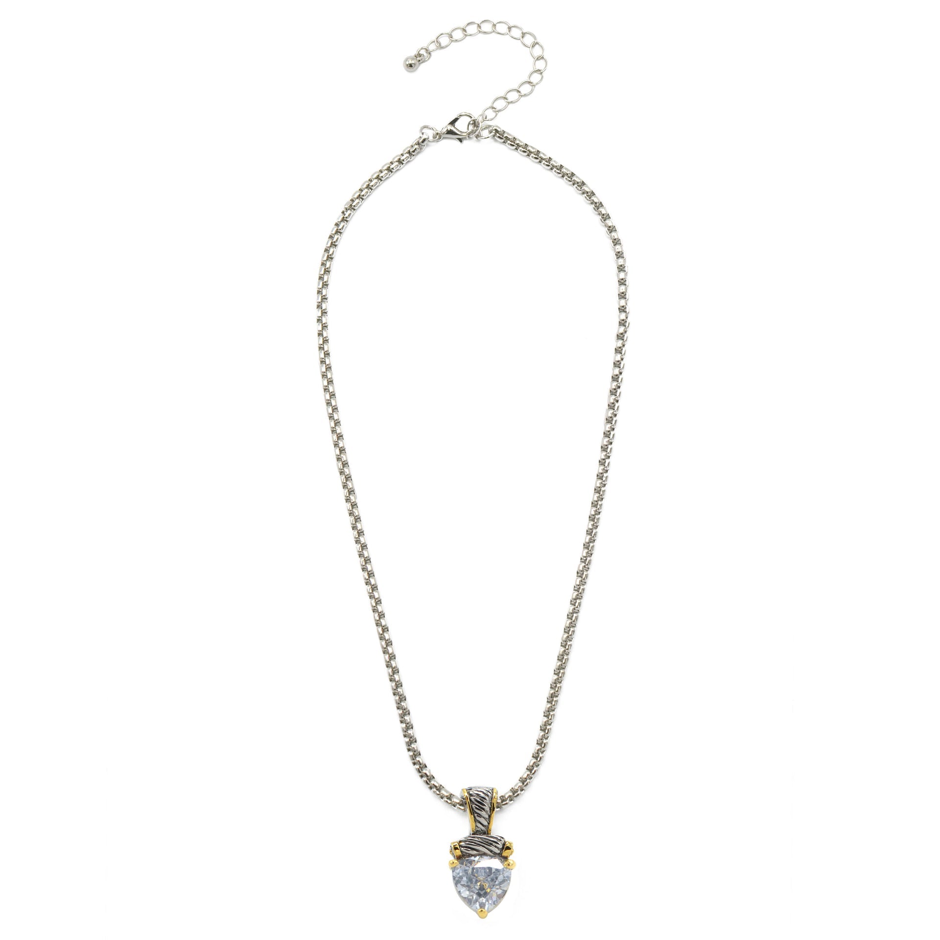 Clear quartz Heart Pendant Necklace – 18