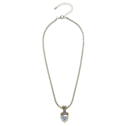 Clear quartz Heart Pendant Necklace – 18" + 3" Extender#4112EH-CL(FE15)