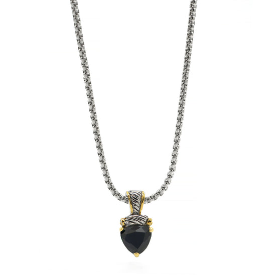 Black Heart Stone Pendant Necklace – 18" + 3" Extender#4112EHJT(FD6/FC12)