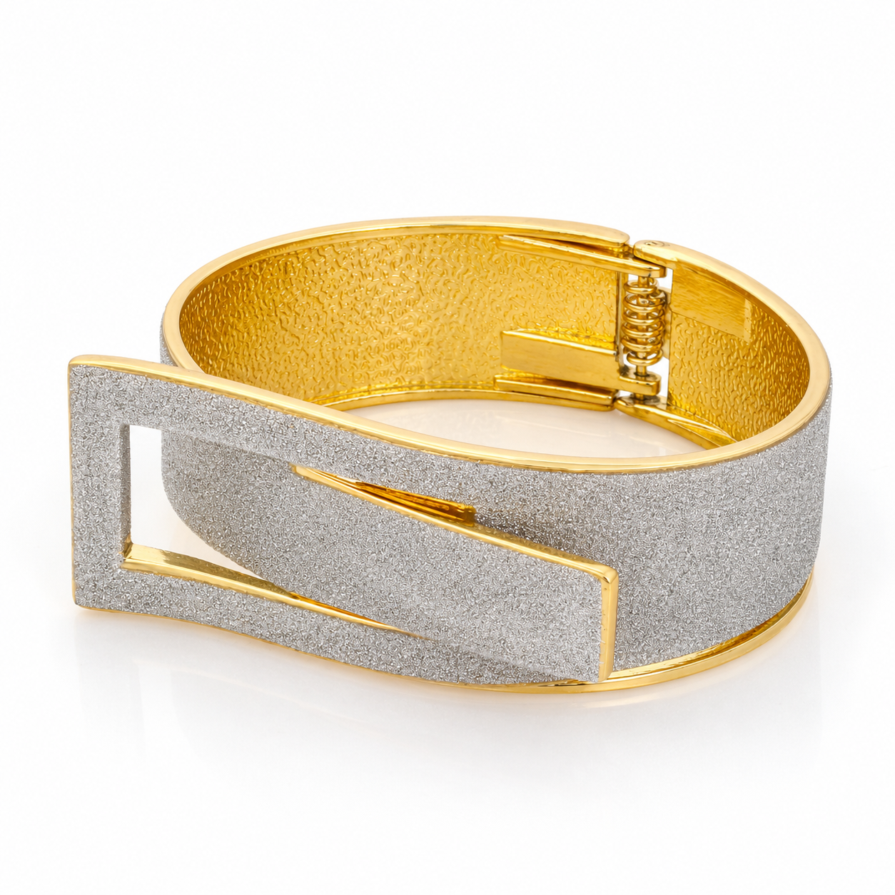 GOLD GLITTERING BUCKLE HINGED  BRACELET #SA-DB06NOV11(GE18)