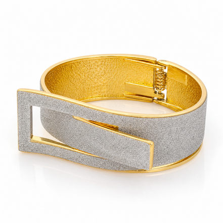 GOLD GLITTERING BUCKLE HINGED  BRACELET #SA-DB06NOV11(GE18)