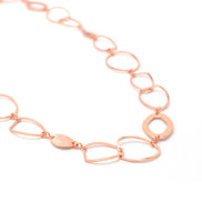 ROSE GOLD LINK NECKLACE AND EARRINGS SET #S10196RG (CF1)
