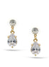 GOLD CRYSTAL TEARDROP EARRINGS #SQ3605(FD21-FF21)