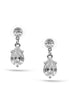 SILVER CRYSTAL TEARDROP EARRINGS #SQ3605S(FB25)