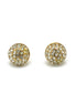 GOLD HALF A BALL RHINESTONES CRYSTAL EARRINGS # HNE86557GDCR(HG16/HG17)