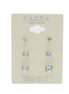 GOLD CRYSATAL GRADUATED SET OF 3 STUD EARRINGS# SQ249-JFE7425 (DC9)