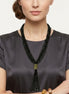 Black Multi Layered Seed Beads Tassel Long Necklace #N3101_BLACK (PF9)