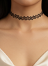 Black Crochet Stretch Tattoo Choker Necklace – Vintage 90s Style Elastic Choker #FW-CROCHNET