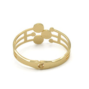 Gold Pearl Crystal Open Cuff Bracelet – Elegant Statement Costume Jewelry 2.5