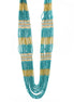 GOLD TURQUOISE SEED BEAD STATEMENT NECKLACE#N2216TRQ (DF7)