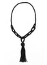 Black seed bead tassel long necklace #N2271BK(Boom Line)