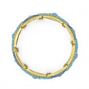 GOLD BLUE AND TURQUOISE STRETCH  BRACELET #SWR-CP6400 (SA17)