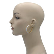 GOLD AND SILVER GLITTERING HOOP EARRINGS #HNE88311GD