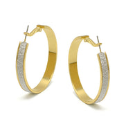 GOLD AND SILVER GLITTERING HOOP EARRINGS #HNE88311GD