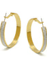 GOLD AND SILVER GLITTERING HOOP EARRINGS #HNE88311GD