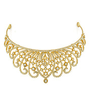Gold Crystal head piece for Bridal crown topper hair peace #HNT90932G