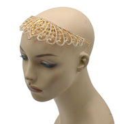 Gold Crystal head piece for Bridal crown topper hair peace #HNT90932G