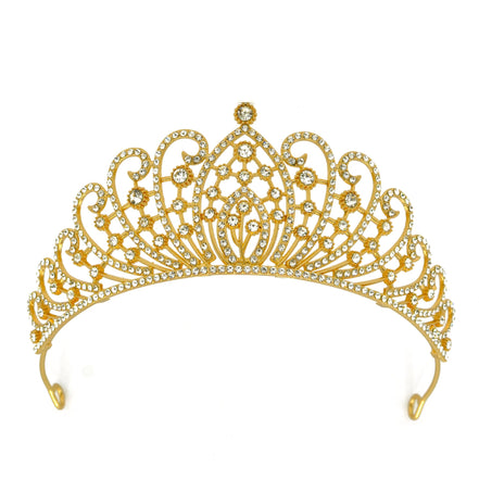 Gold Crystal head piece for Bridal crown topper hair peace #HNT90932G