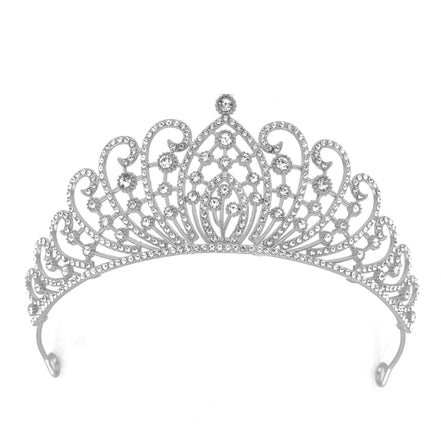Silver Crystal head piece for Bridal crown topper hair peace #HNT90932S