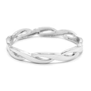 Infinity Twist Silver-Tone Bangle Bracelet – 2.8