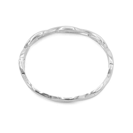 Infinity Twist Silver-Tone Bangle Bracelet – 2.8" Diameter #SA-B150SIL(MF18)