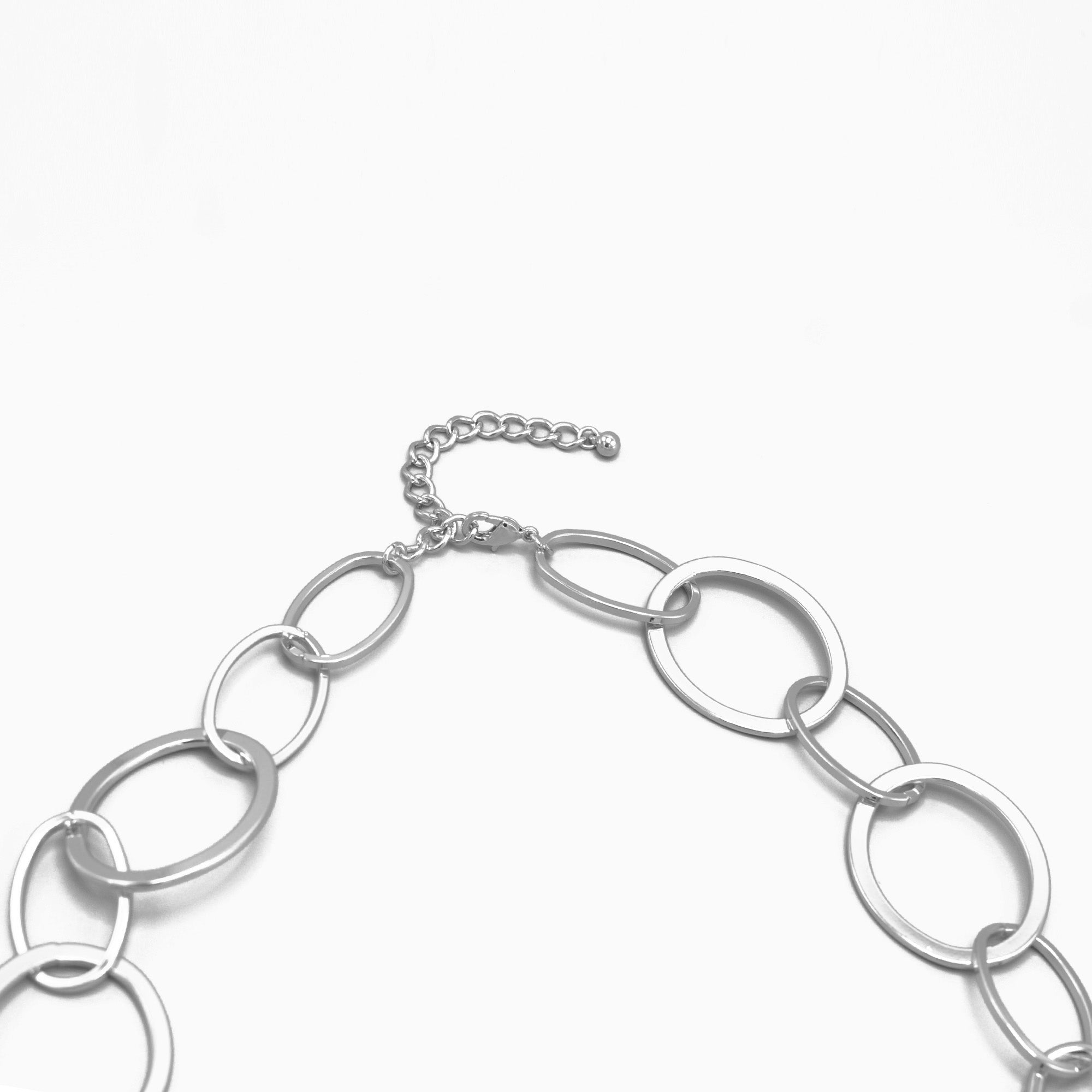 Rhodium Large Link Long Chain Necklace #NR5304(MC4)