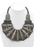 DARK BROWN RESIN AND BONE STATEMENT NECKLACE #FWNK-1905-04