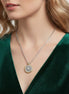 TWO TONE CRYSTAL MARCASITE FINISH  REVERSIBLE PENDANT NECKLACE  # 62988EH(FE16)