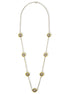 Two-Tone Crystal Marcasite Finish 36" Reversible Necklace with Floral Accents#62990NK-36(FE17)
