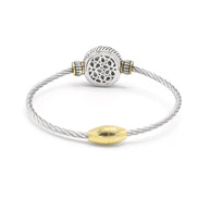 TWO TONE CRYSTAL MARCASITE FINISH  TWISTED ROPE  BRACELET #62991BR(FE14)