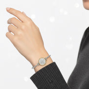 TWO TONE CRYSTAL MARCASITE FINISH  TWISTED ROPE  BRACELET #62991BR(FE14)