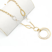 GOLD AND SILVER TONE METAL NECKLACE #HNN88541TW (IC9)
